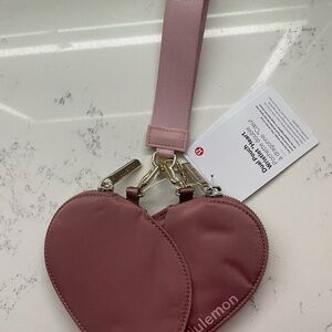Lululemon Pink Heart Clutch Wristlet